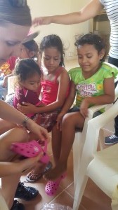 Giving of shoes 